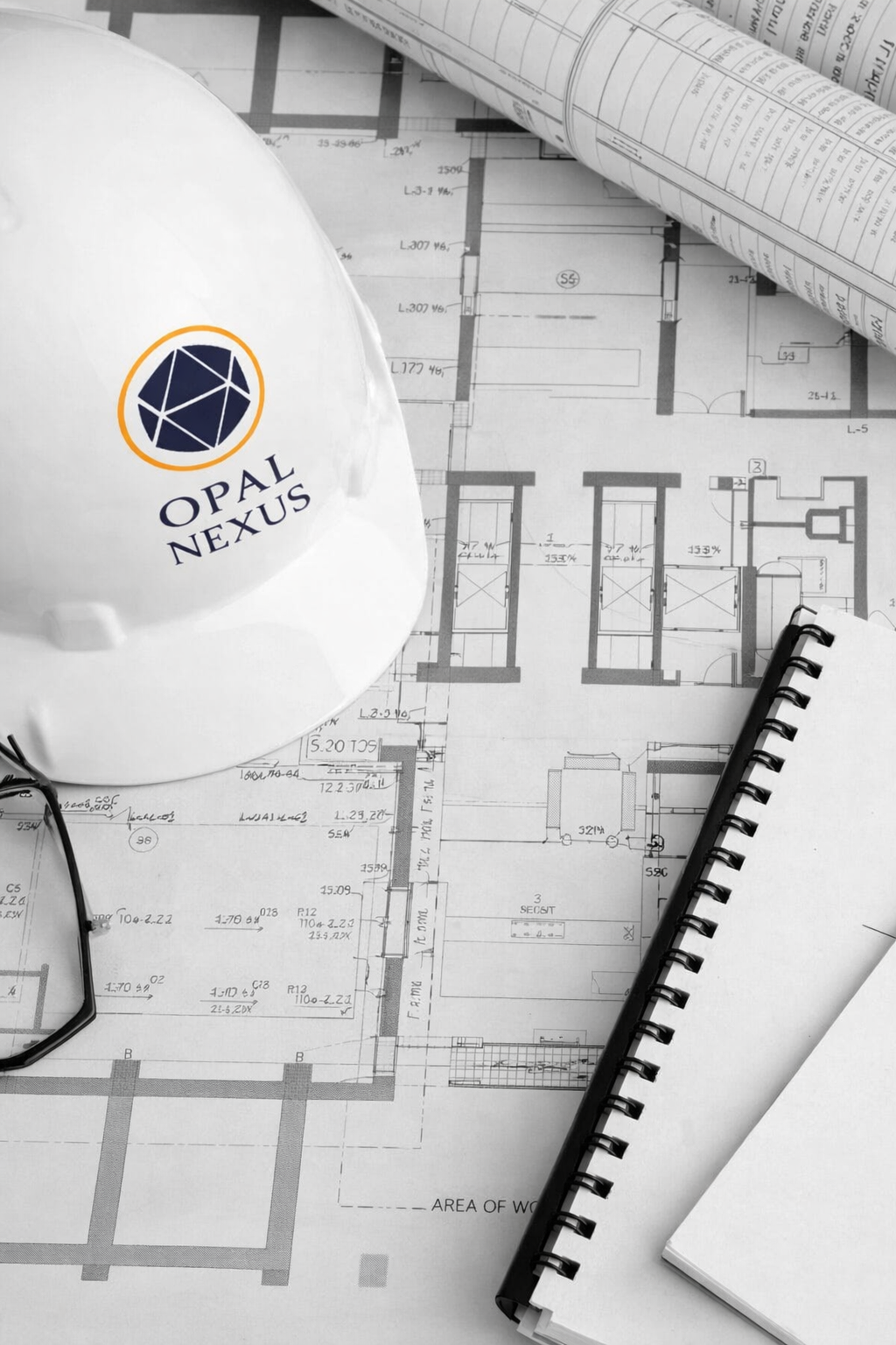 architectural tools and electrical blueprints